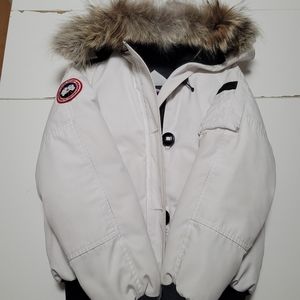 Women White Bomber size small